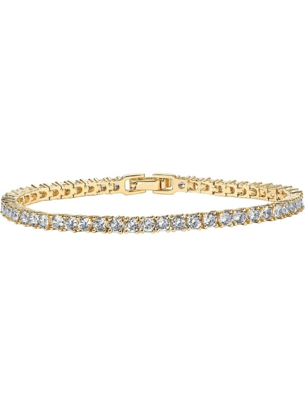 PAVOI 14K Gold Plated 3mm Cubic Zirconia Classic Tennis Bracelet | Gold